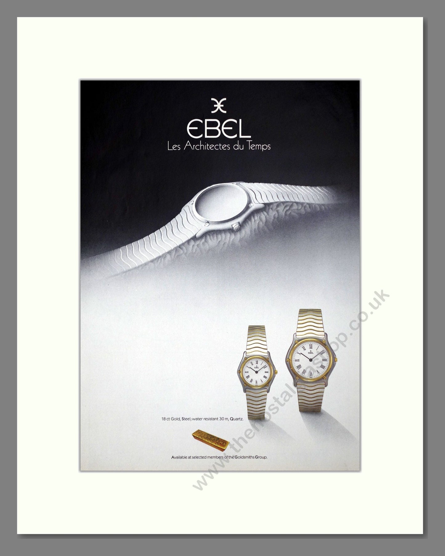 Ebel - Quartz Watches. Vintage Advert 1985 (ref AD64346)