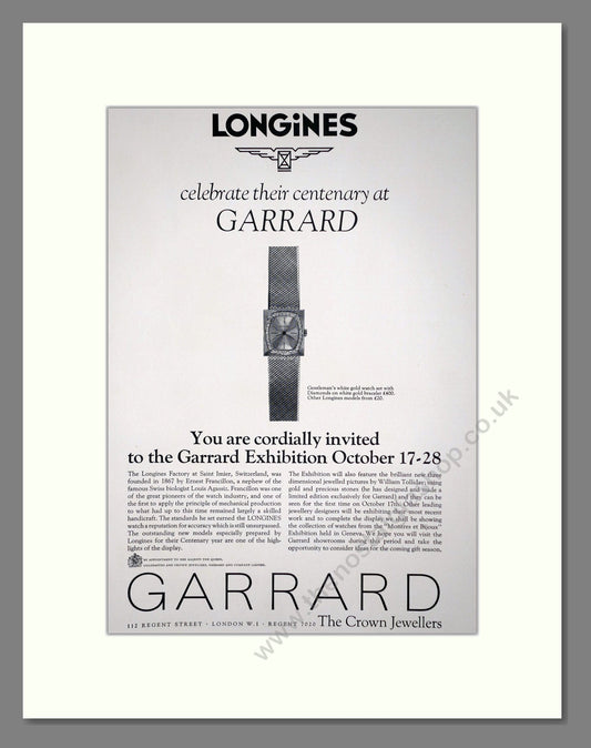 Longines - At Garrards. Vintage Advert 1967 (ref AD64347)