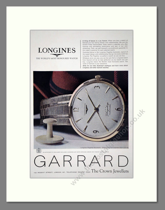 Longines - At Garrards. Vintage Advert 1966 (ref AD64348)