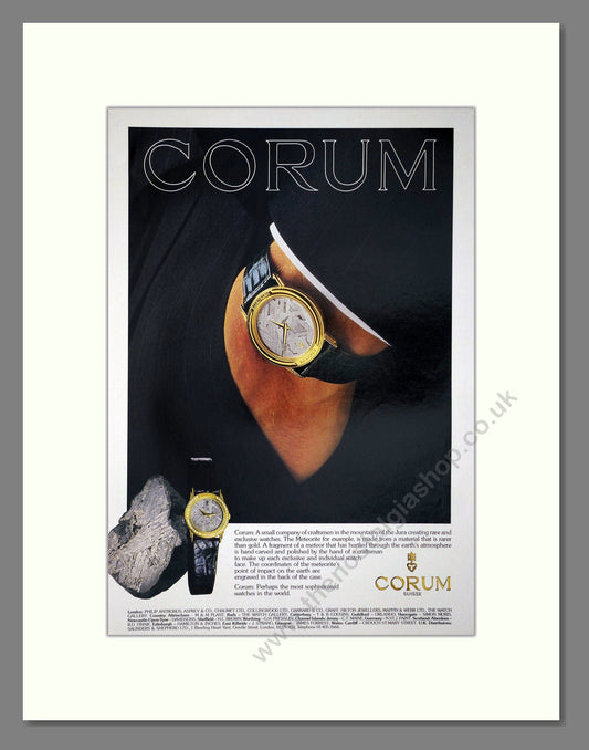 Corum - Meteorite. Vintage Advert 1988 (ref AD64352)