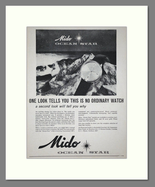Mido - Ocean Star. Vintage Advert 1961 (ref AD64353)