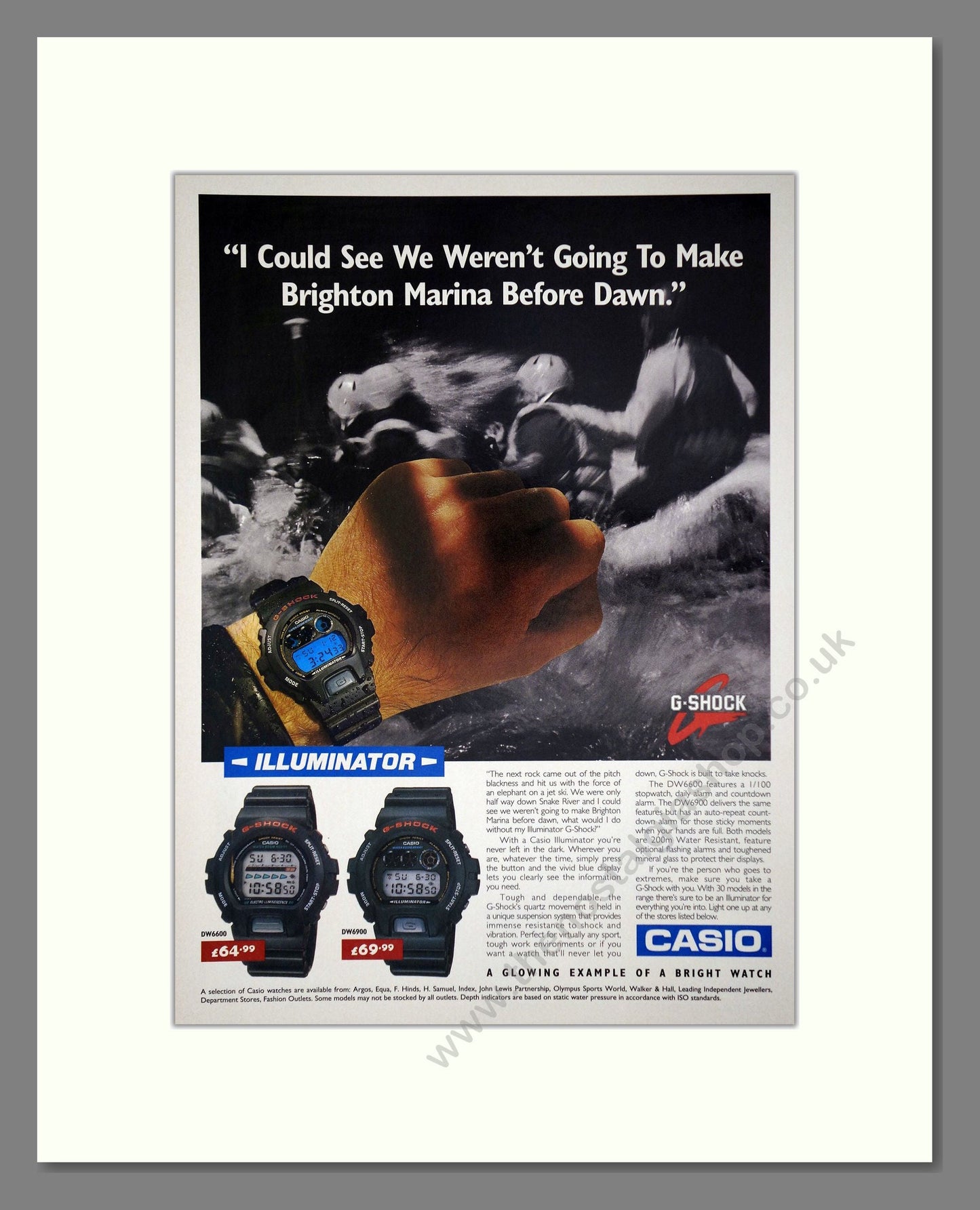 Casio - G-Shock Illuminator. Vintage Advert 1996 (ref AD64366)