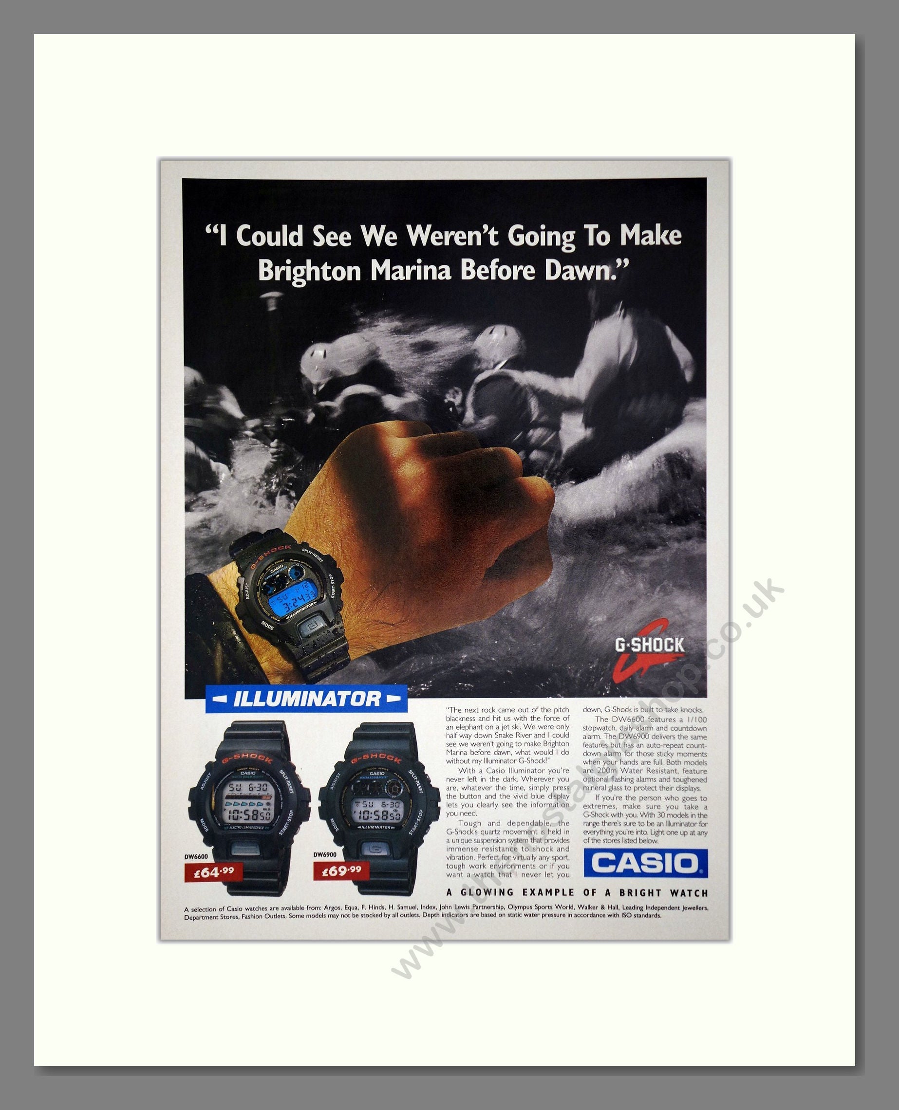 Casio - G-Shock Illuminator. Vintage Advert 1996 (ref AD64366)