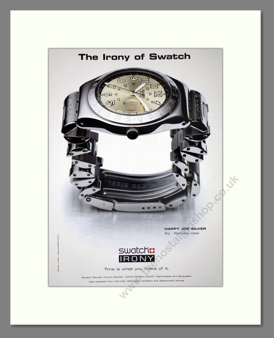 Swatch - Happy Joe Silver. Vintage Advert 1999 (ref AD64374)