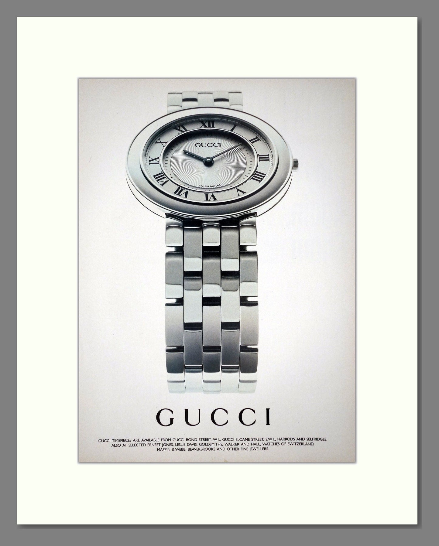 Gucci - Swiss Made. Vintage Advert 1996 (ref AD64388)