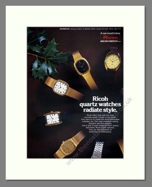 Ricoh - Quartz Watches. Vintage Advert 1979 (ref AD64391)