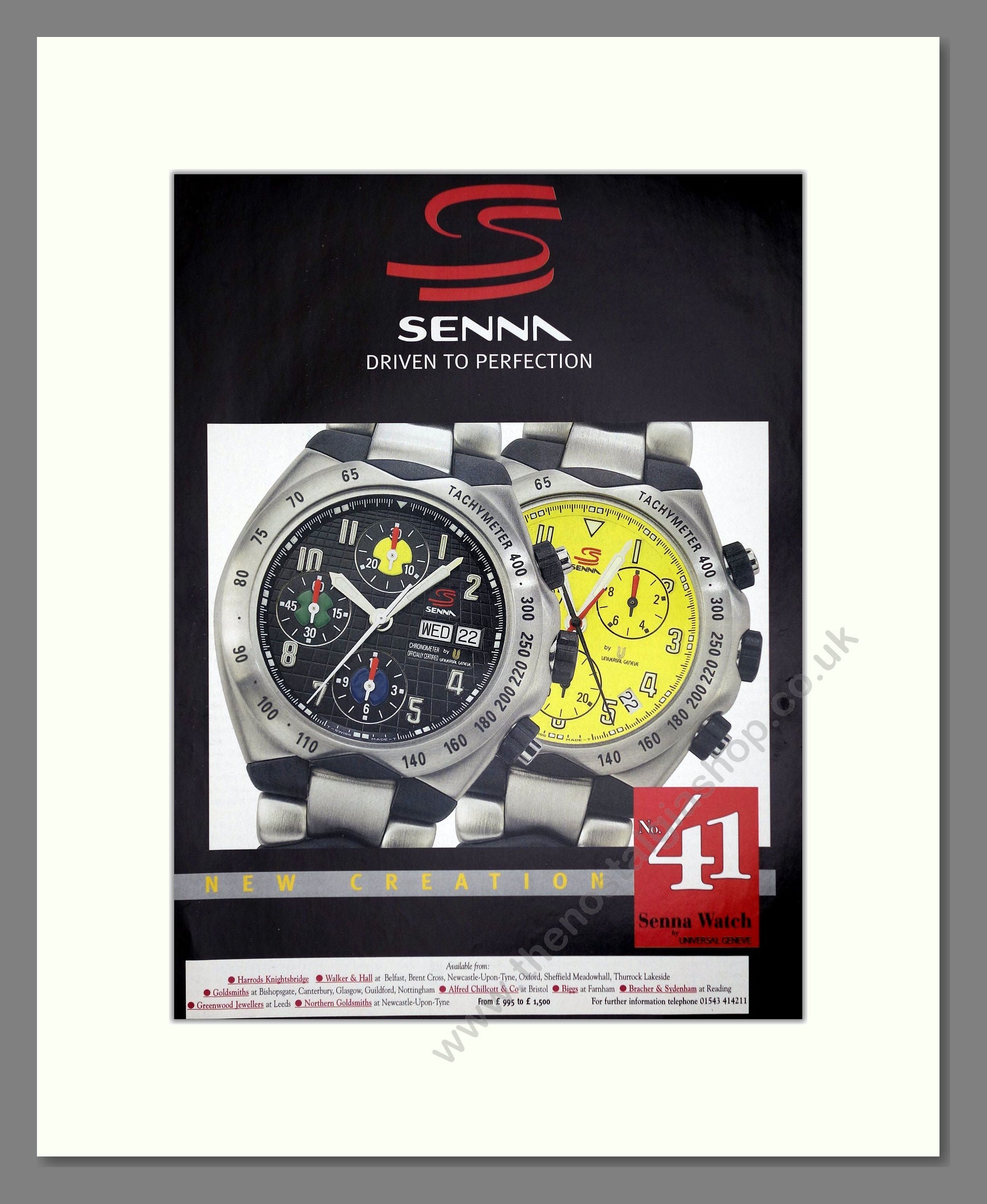 Universal Geneve - Senna. Vintage Advert 1998 (ref AD64393)