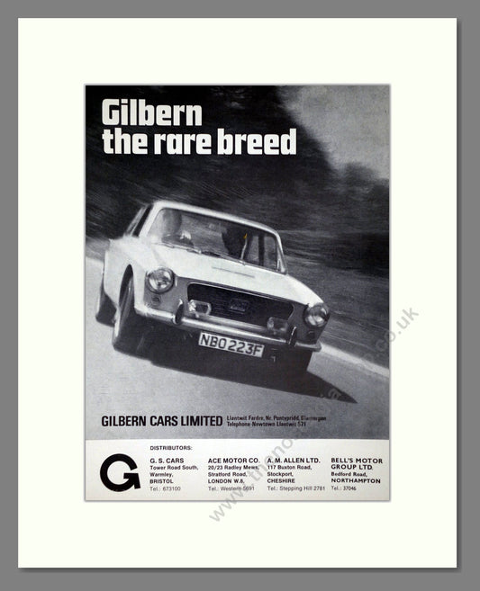 Gilbern - The Rare Breed. Vintage Advert 1968 (ref AD64408)