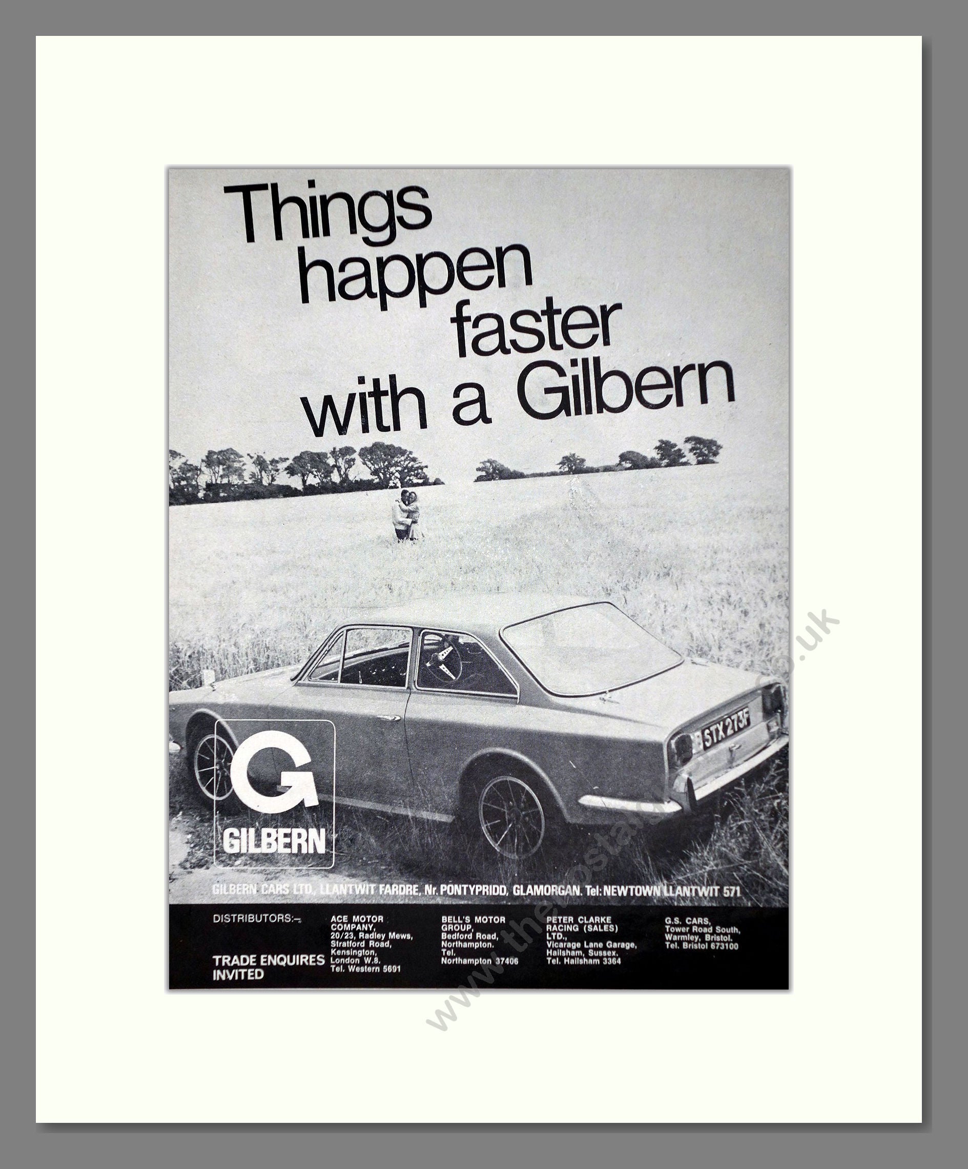 Gilbern - Things Happen Faster. Vintage Advert 1968 (ref AD64409)