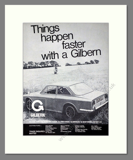 Gilbern - Things Happen Faster. Vintage Advert 1968 (ref AD64409)