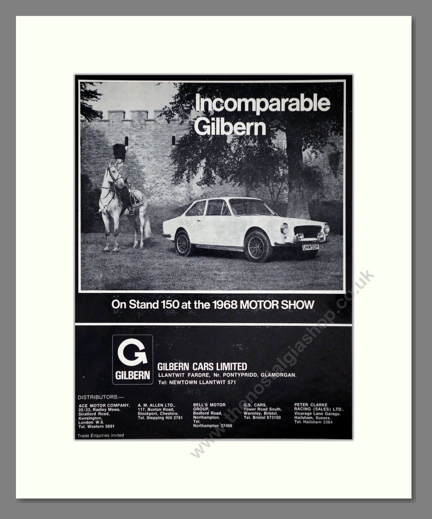Gilbern - Incomparable (1968 Motor Show). Vintage Advert 1968 (ref AD64410)
