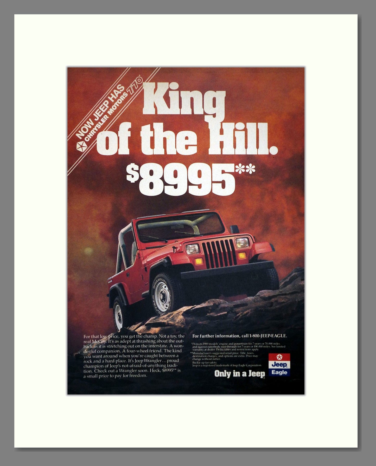 Jeep - Eagle. Vintage Advert 1989 (ref AD64415)
