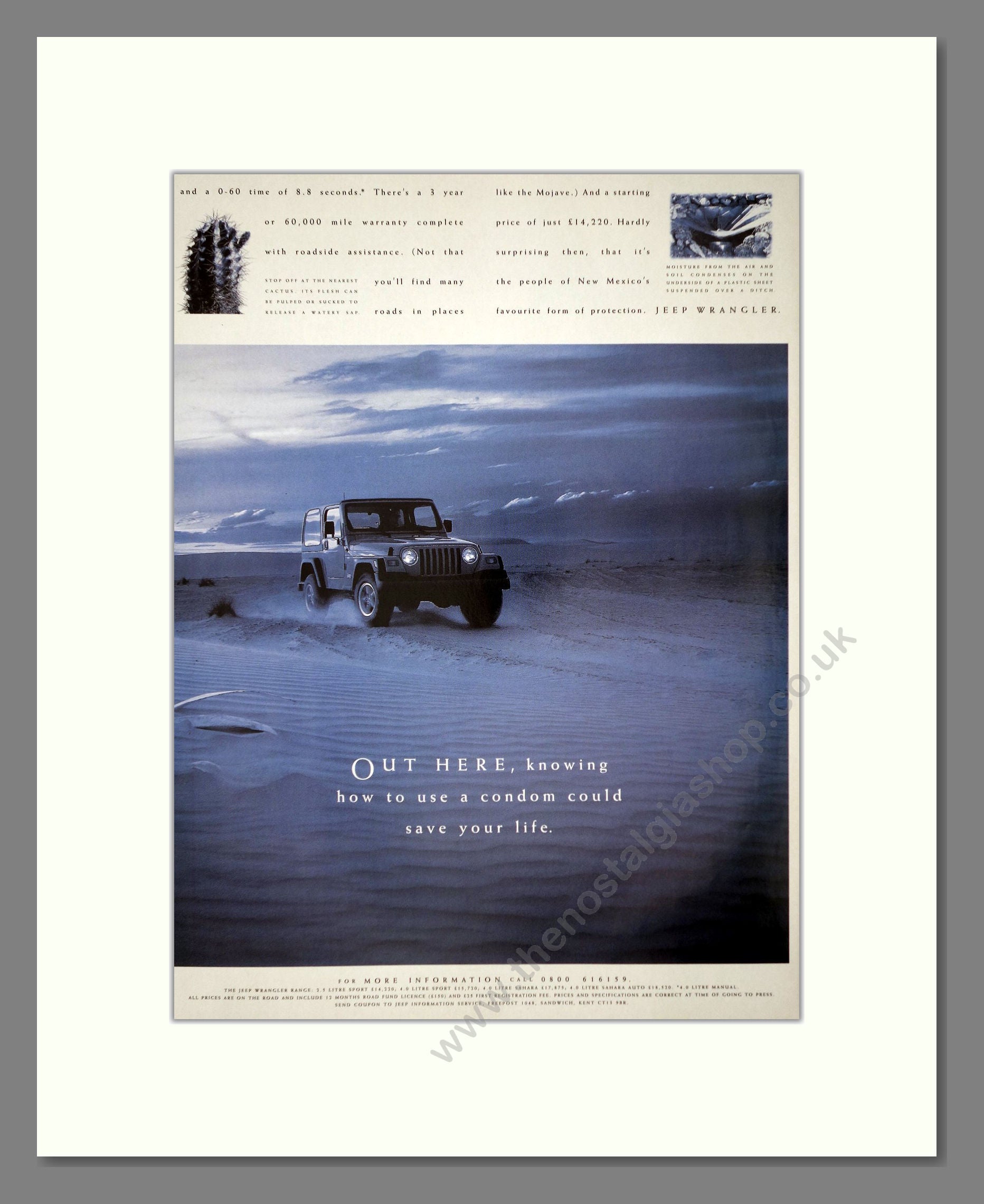 Jeep - Wrangler (Double Advert). Vintage Advert 1997 (ref AD64427)