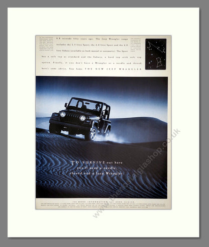 Jeep - Wrangler. Vintage Advert 1997 (ref AD64431)