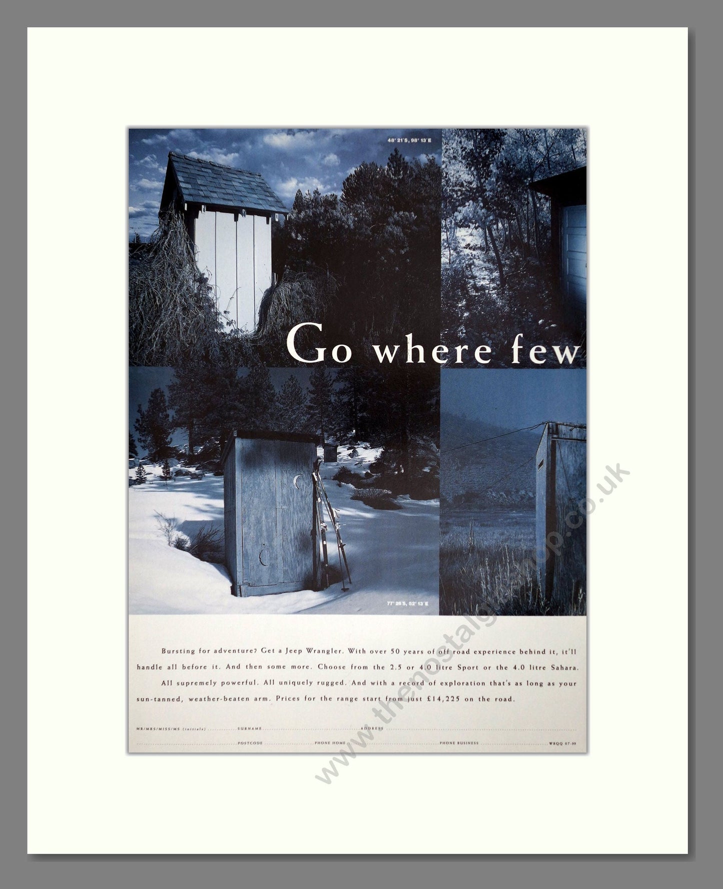 Jeep - Wrangler (Double Advert). Vintage Advert 1999 (ref AD64433)