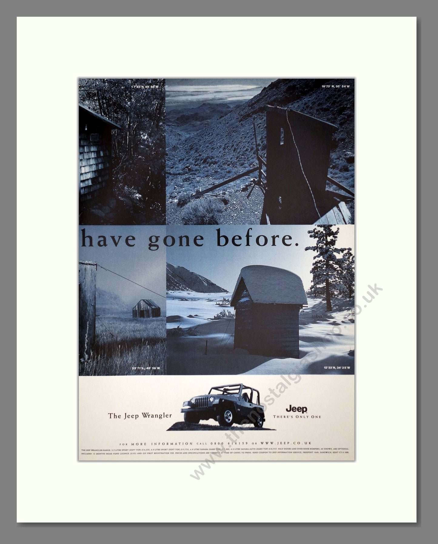 Jeep - Wrangler (Double Advert). Vintage Advert 1999 (ref AD64433)