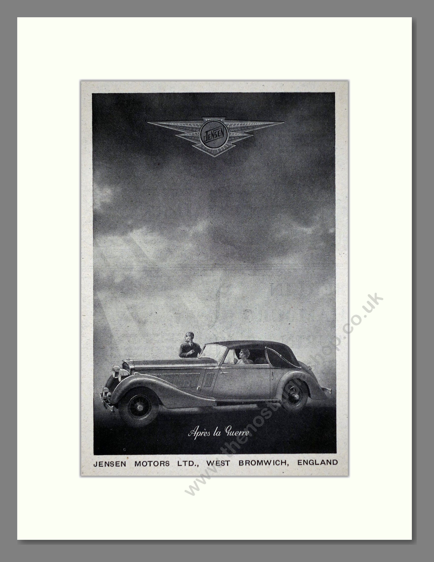 Jensen - Apres La Guerre. Vintage Advert 1944 (ref AD64440)