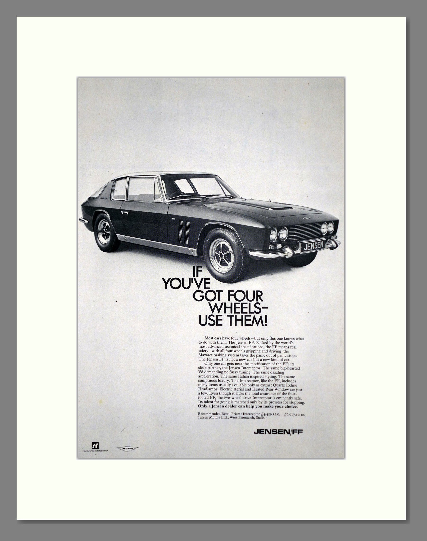 Jensen - FF. Vintage Advert 1968 (ref AD64443)