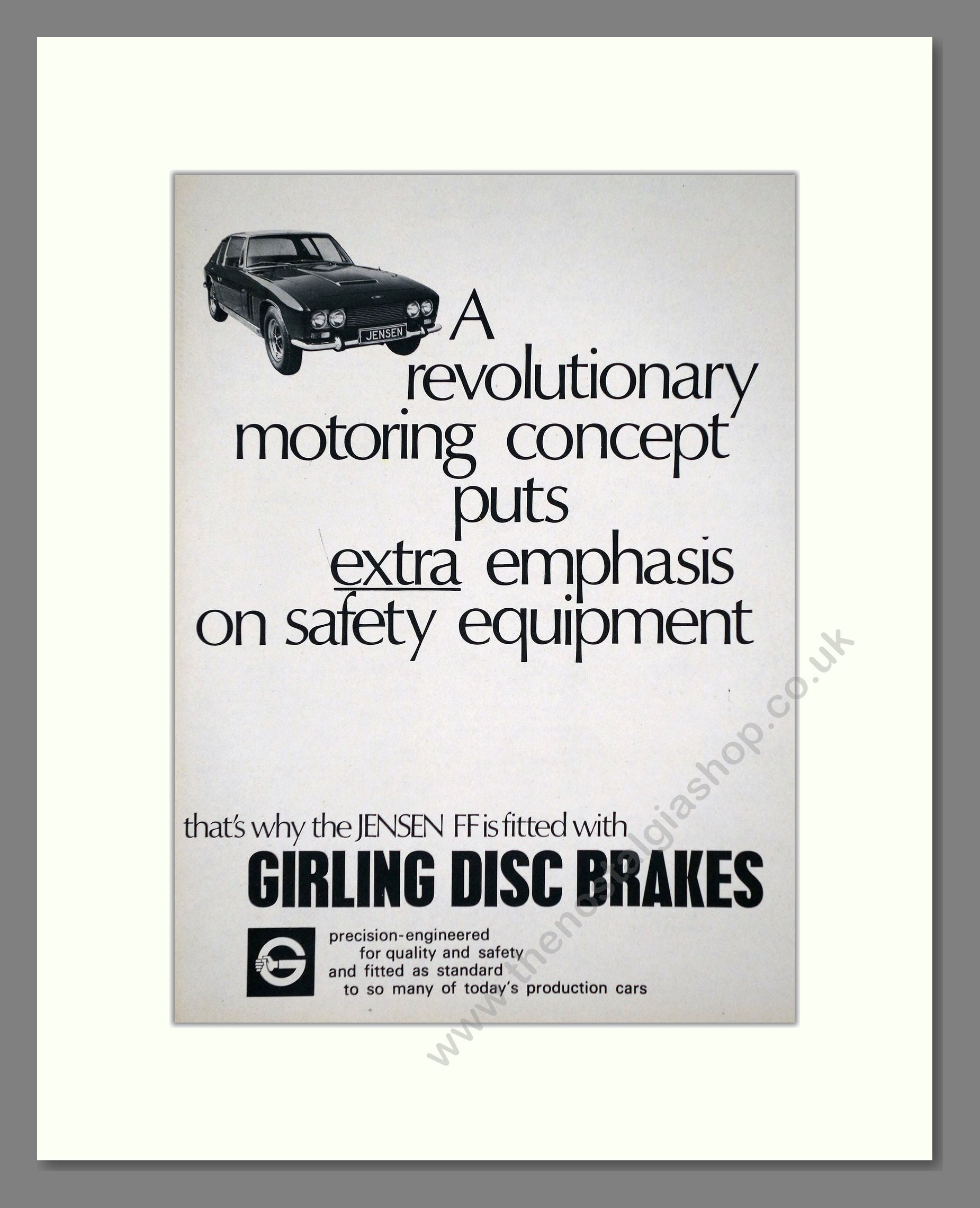 Jensen - FF Girling Brakes. Vintage Advert 1968 (ref AD64444)