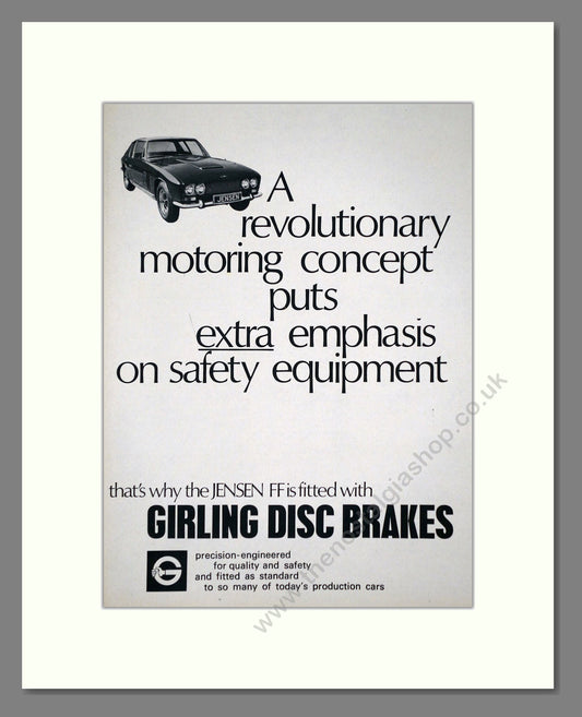 Jensen - FF Girling Brakes. Vintage Advert 1968 (ref AD64444)