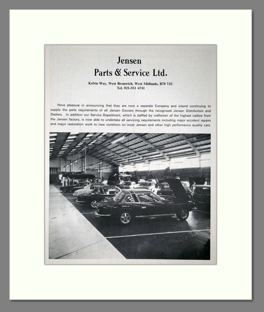 Jensen - Parts And Service. Vintage Advert 1976 (ref AD64448)
