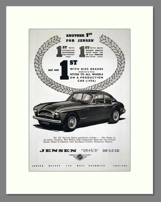 Jensen - 541 Deluxe. Vintage Advert 1957 (ref AD64454)