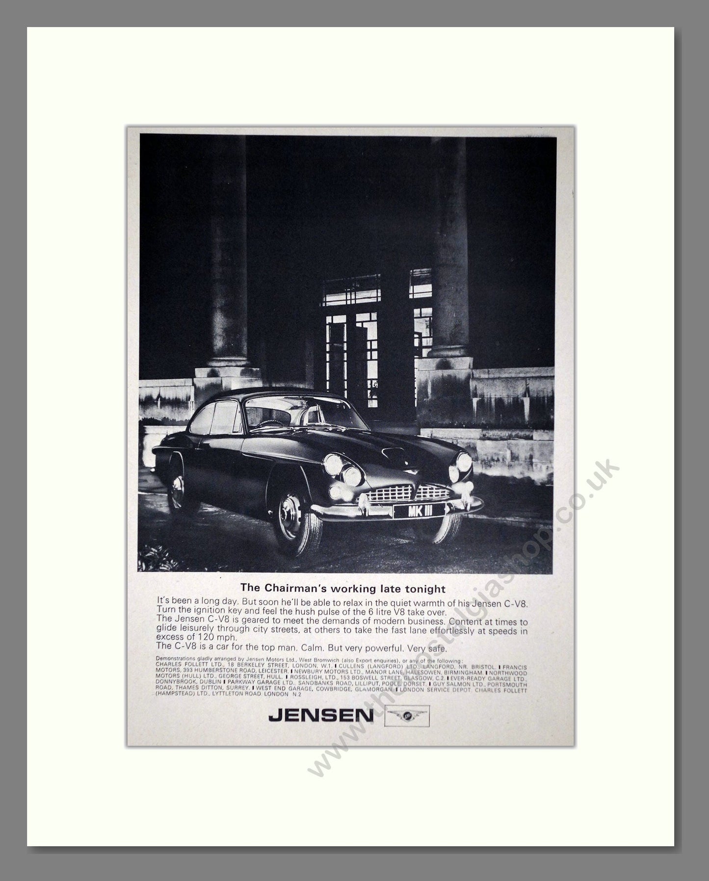 Jensen - C/V8. Vintage Advert 1965 (ref AD64455)