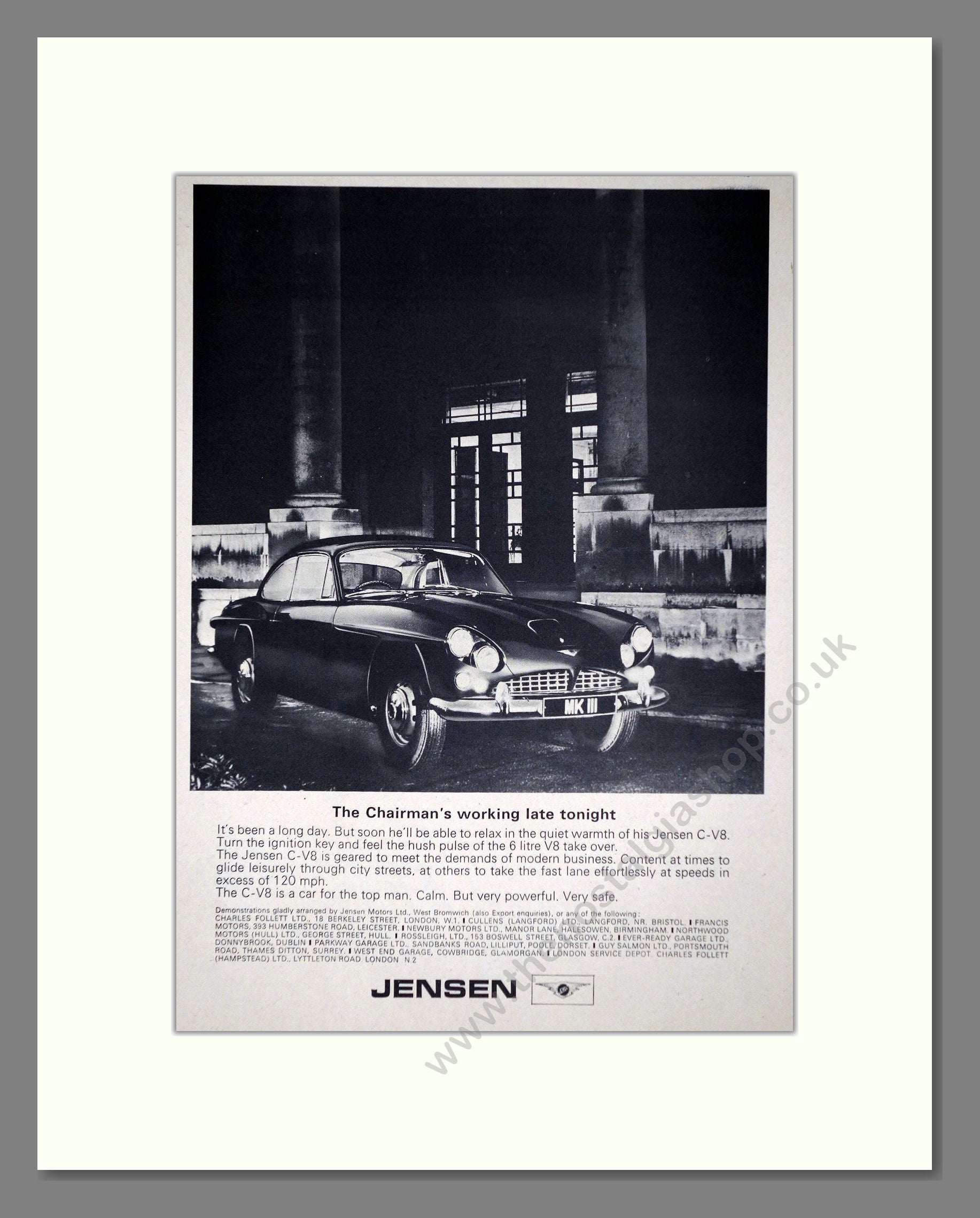 Jensen - C/V8. Vintage Advert 1965 (ref AD64455)