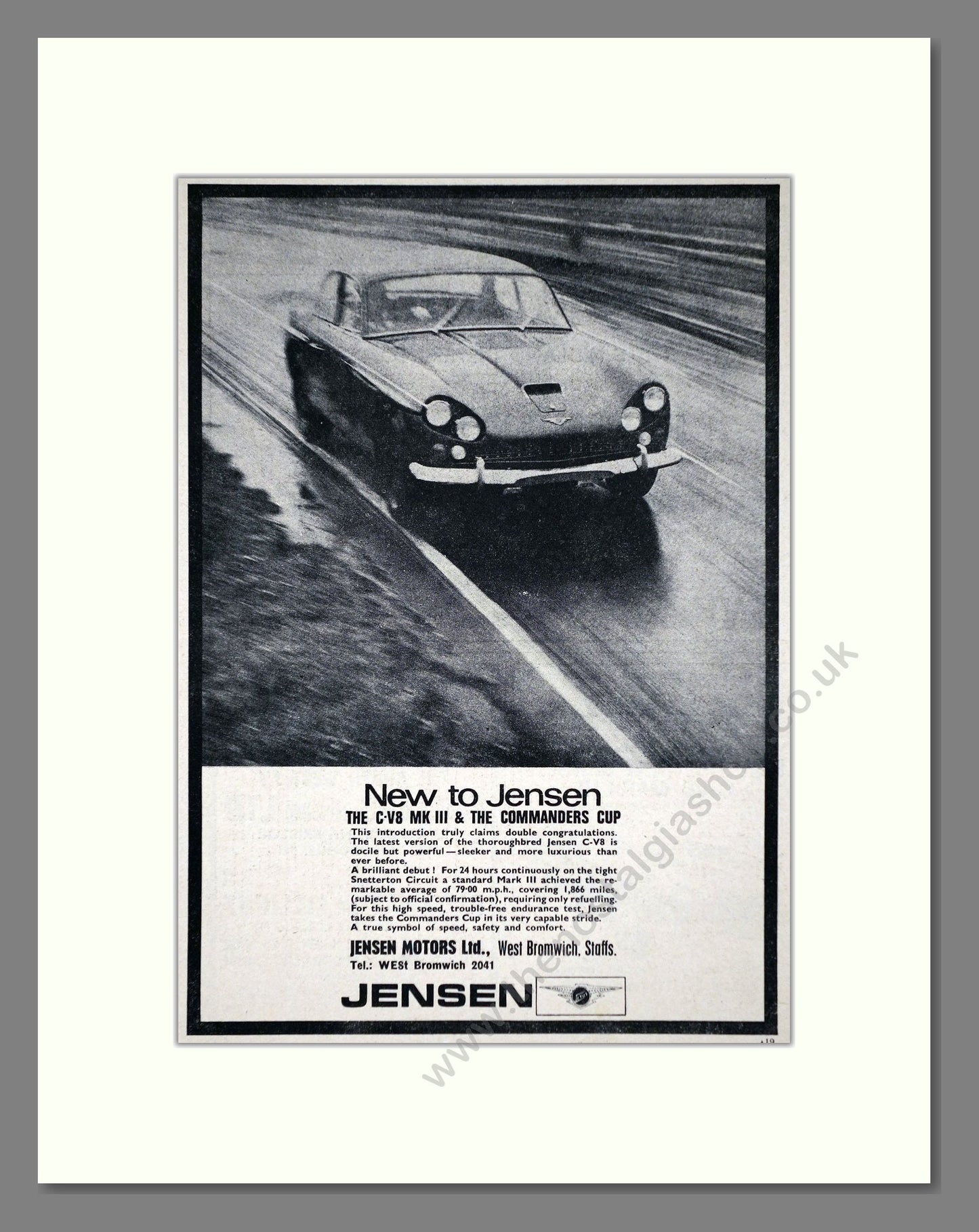 Jensen - C/V8. Vintage Advert 1965 (ref AD64459)