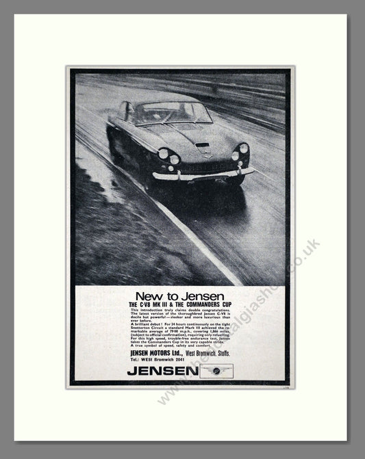 Jensen - C/V8. Vintage Advert 1965 (ref AD64459)
