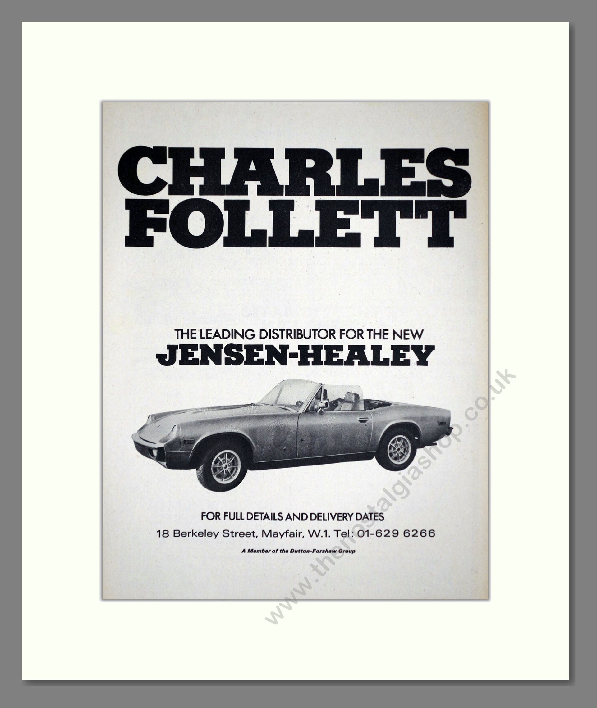 Jensen - Healey. Vintage Advert 1972 (ref AD64465)