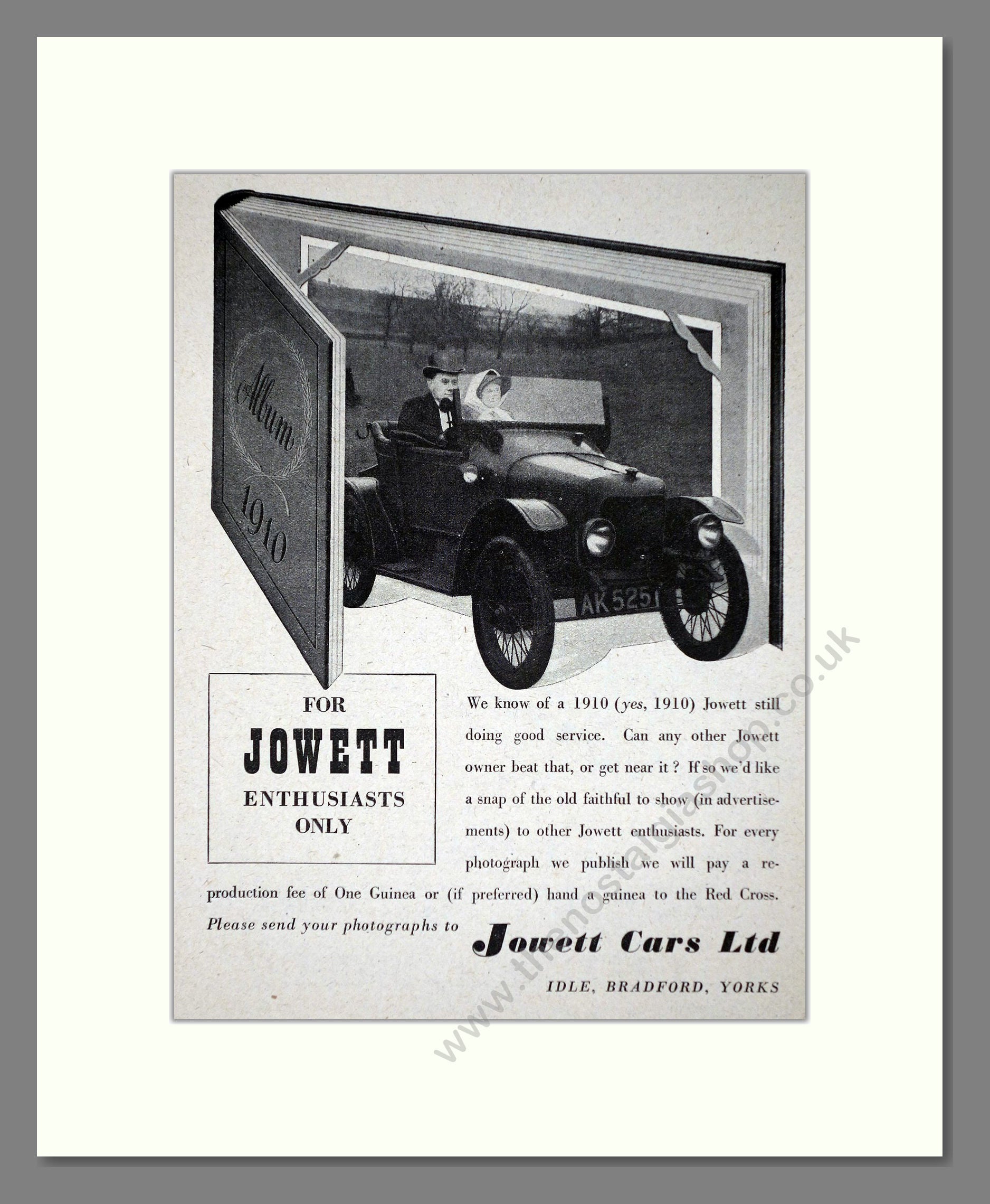 Jowett - 1910 Enthusiasts Only. Vintage Advert 1944 (ref AD64469)