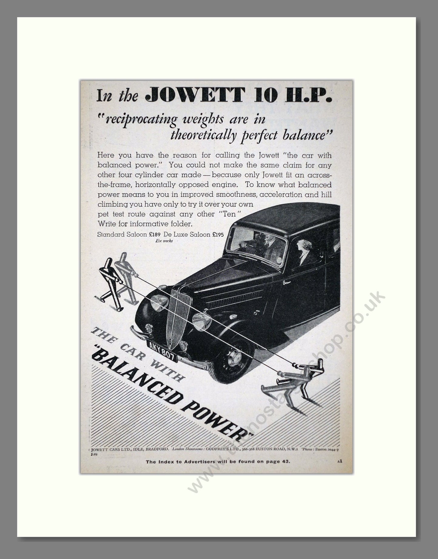 Jowett - 10 HP. Vintage Advert 1937 (ref AD64477)