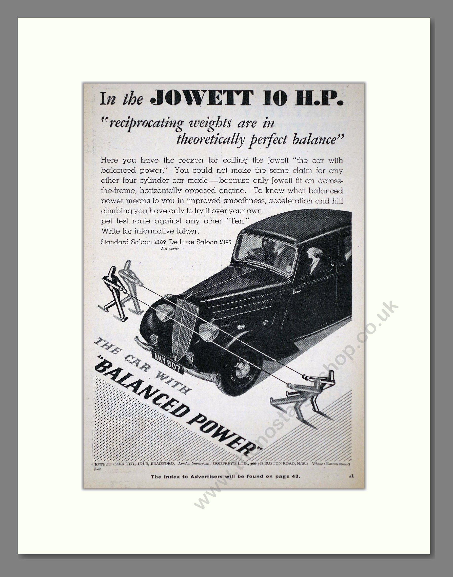 Jowett - 10 HP. Vintage Advert 1937 (ref AD64477)