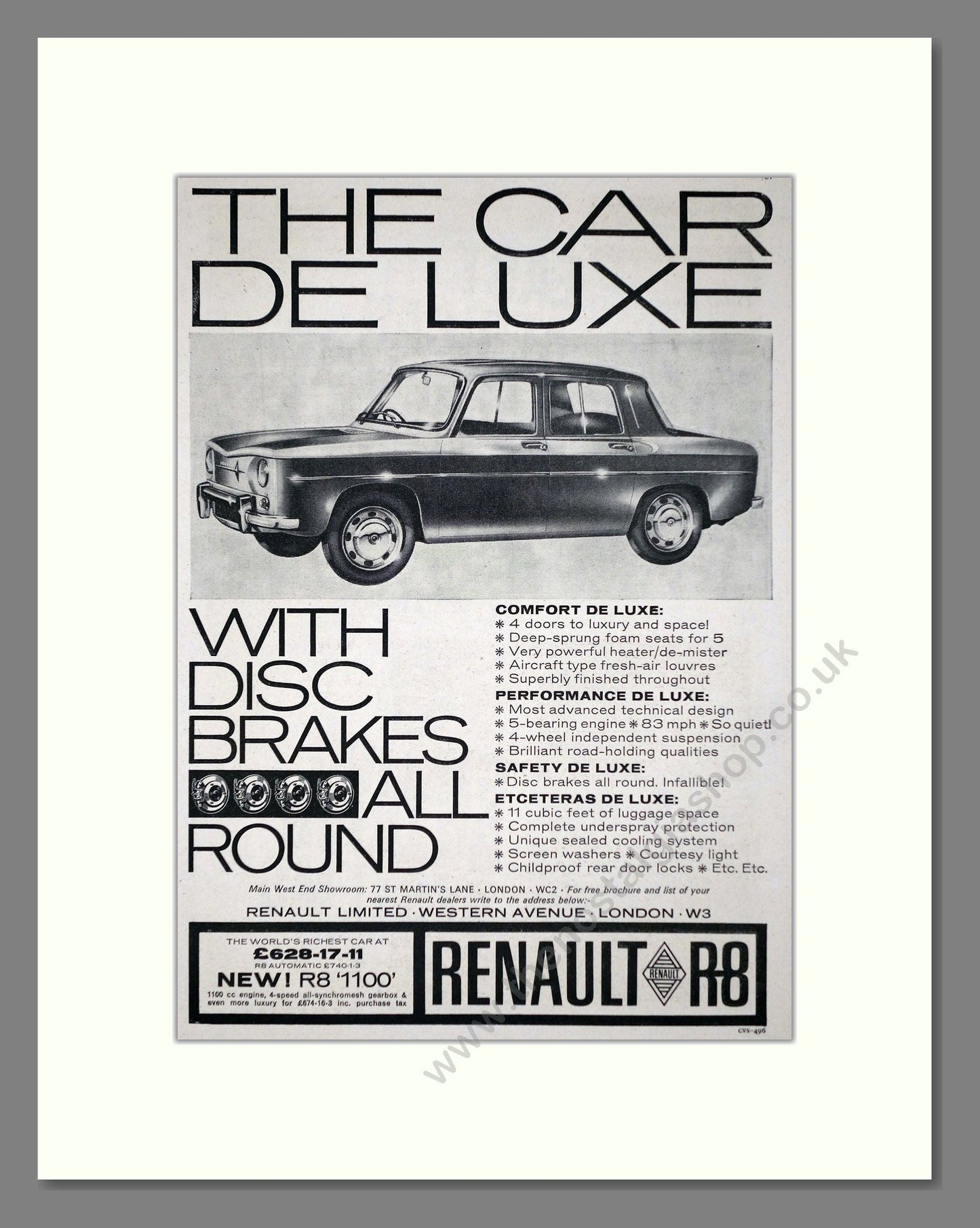 Renault - R8. Vintage Advert 1964 (ref AD64499)