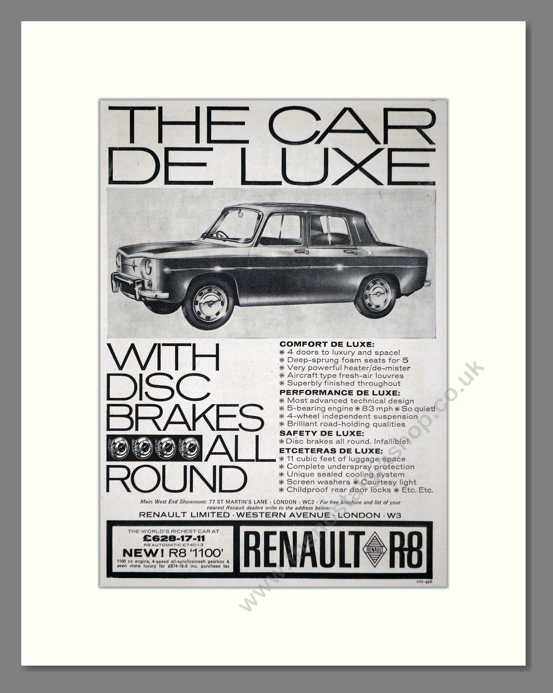Renault - R8. Vintage Advert 1964 (ref AD64499)