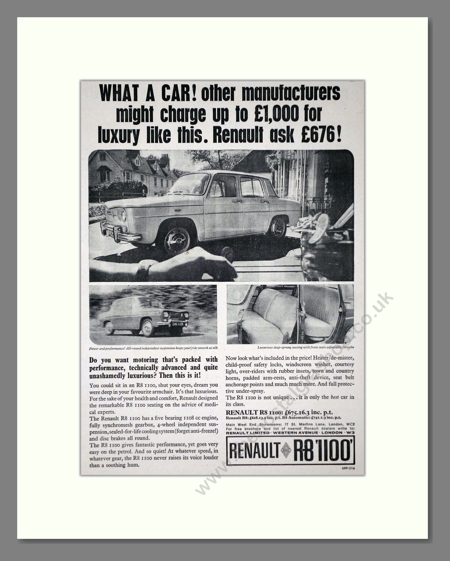 Renault - R8 1100. Vintage Advert 1964 (ref AD64501)