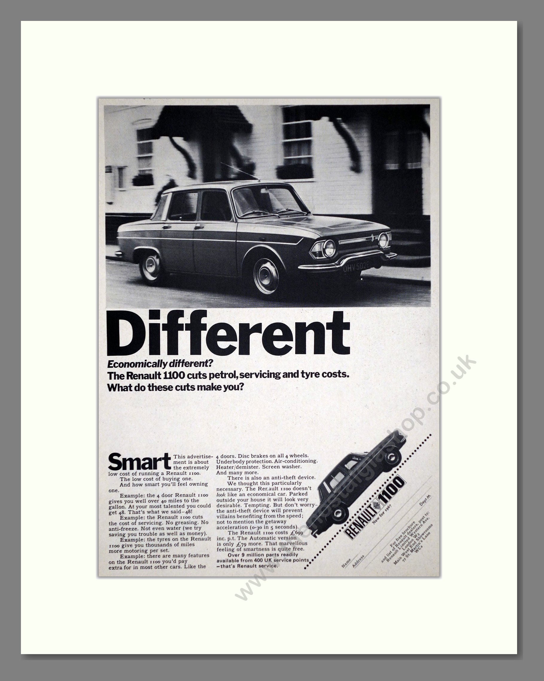 Renault - 1100. Vintage Advert 1967 (ref AD64502)