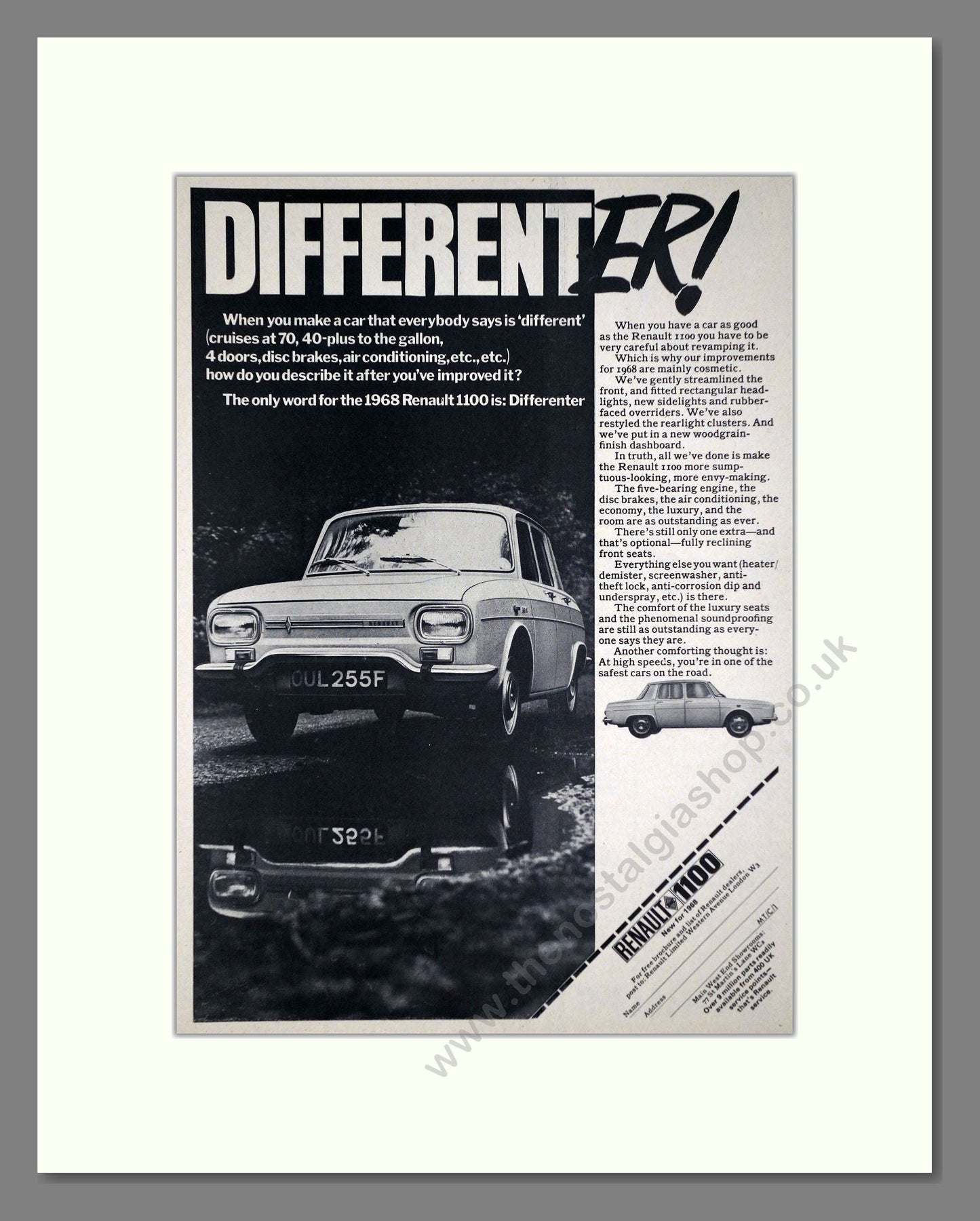 Renault - 1100. Vintage Advert 1967 (ref AD64504)