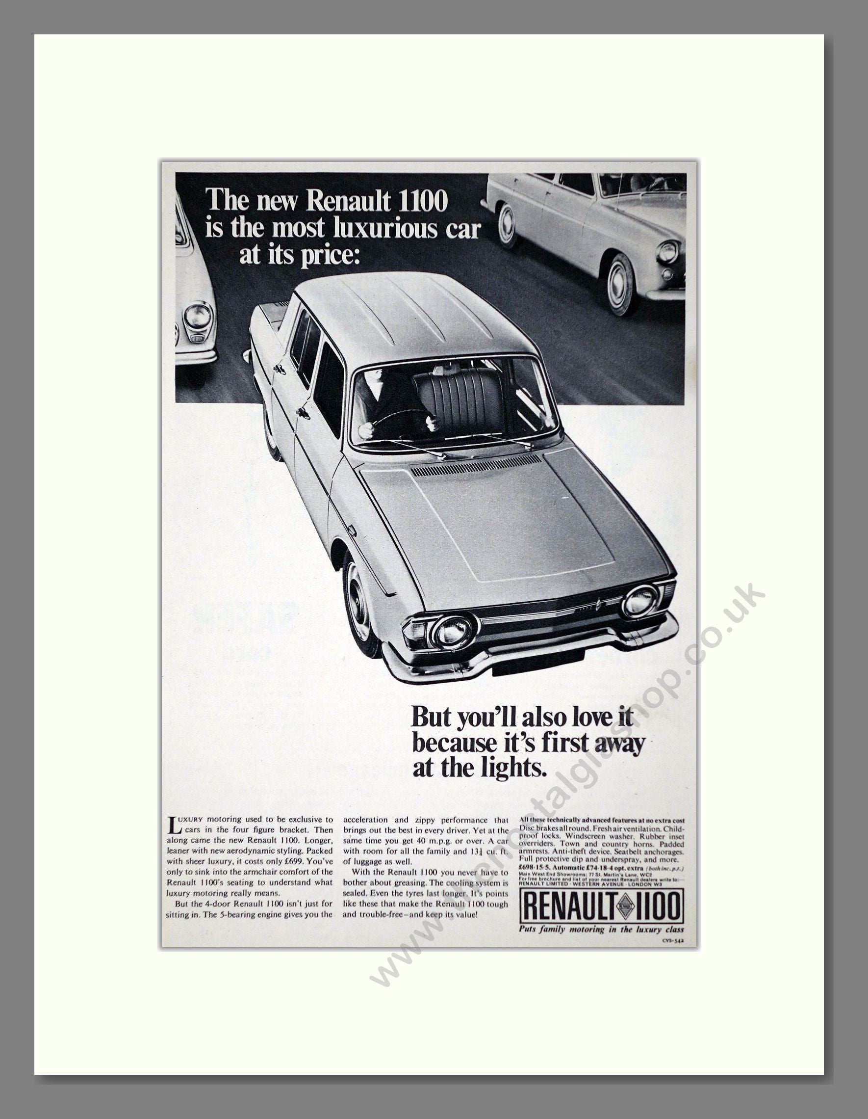 Renault - 1100. Vintage Advert 1966 (ref AD64507)