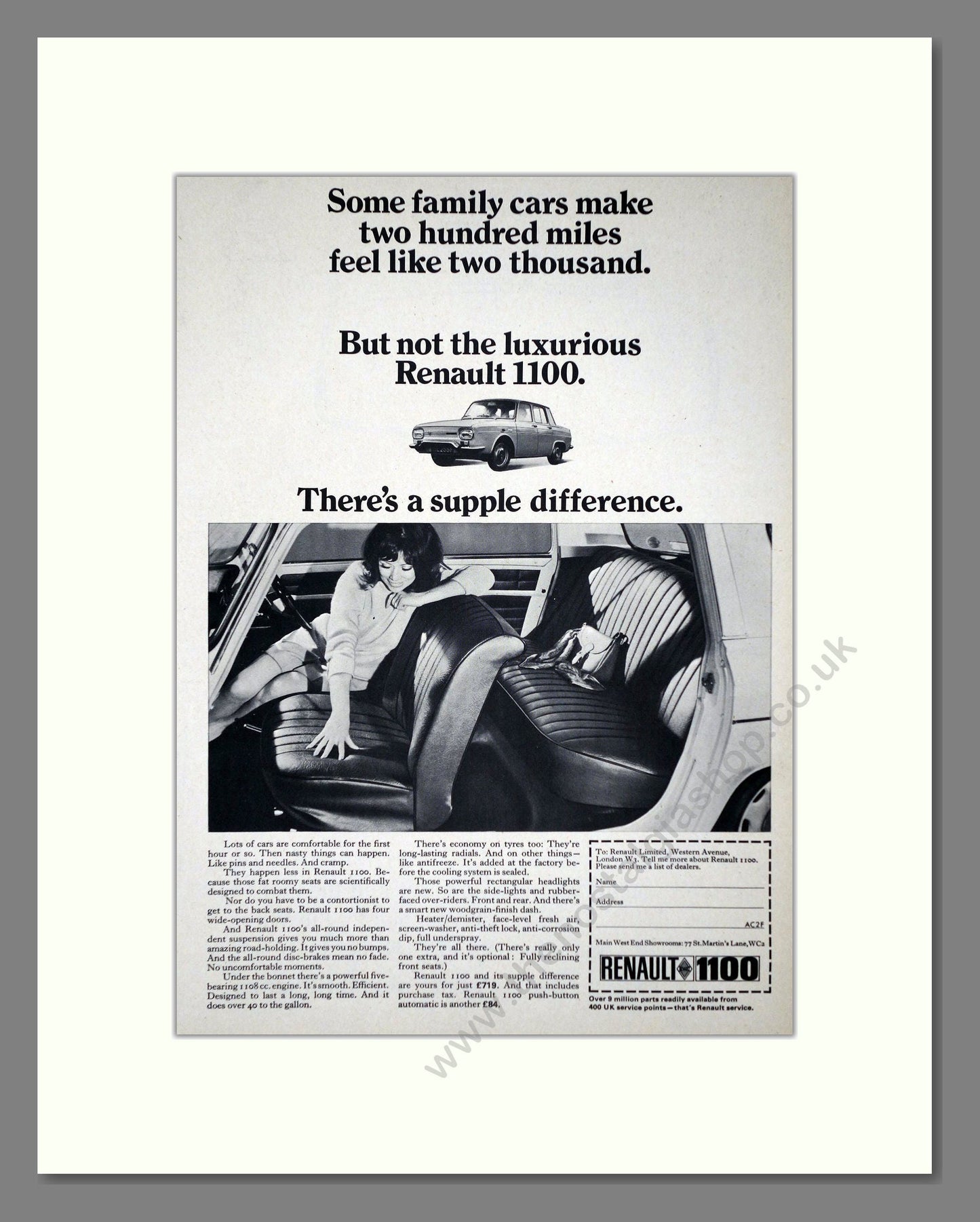 Renault - 1100. Vintage Advert 1968 (ref AD64508)