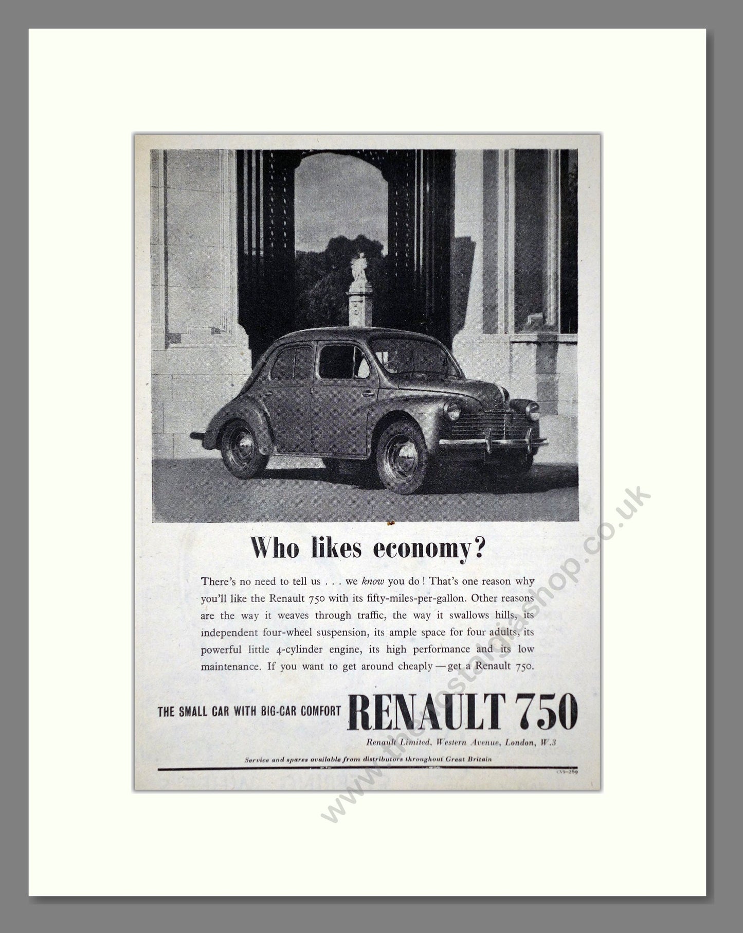 Renault - 750. Vintage Advert 1953 (ref AD64516)