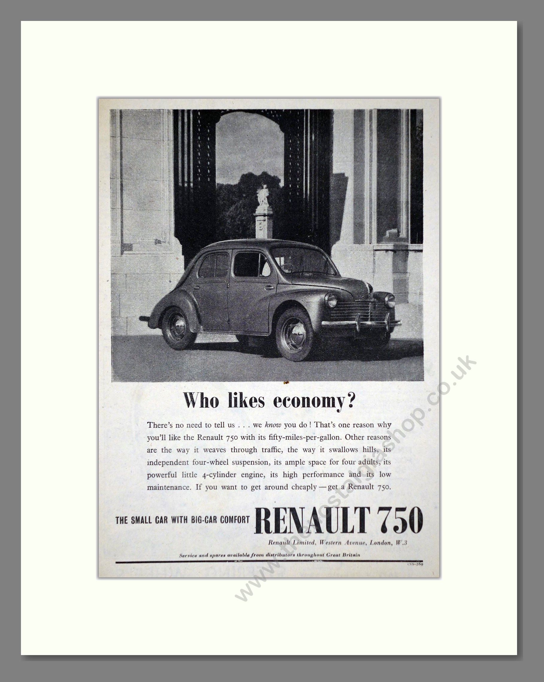 Renault - 750. Vintage Advert 1953 (ref AD64516)