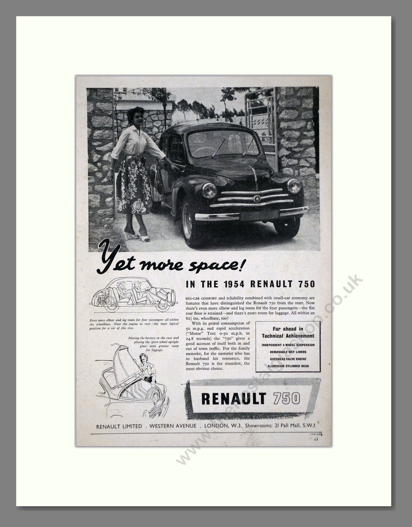 Renault - 750. Vintage Advert 1954 (ref AD64518)