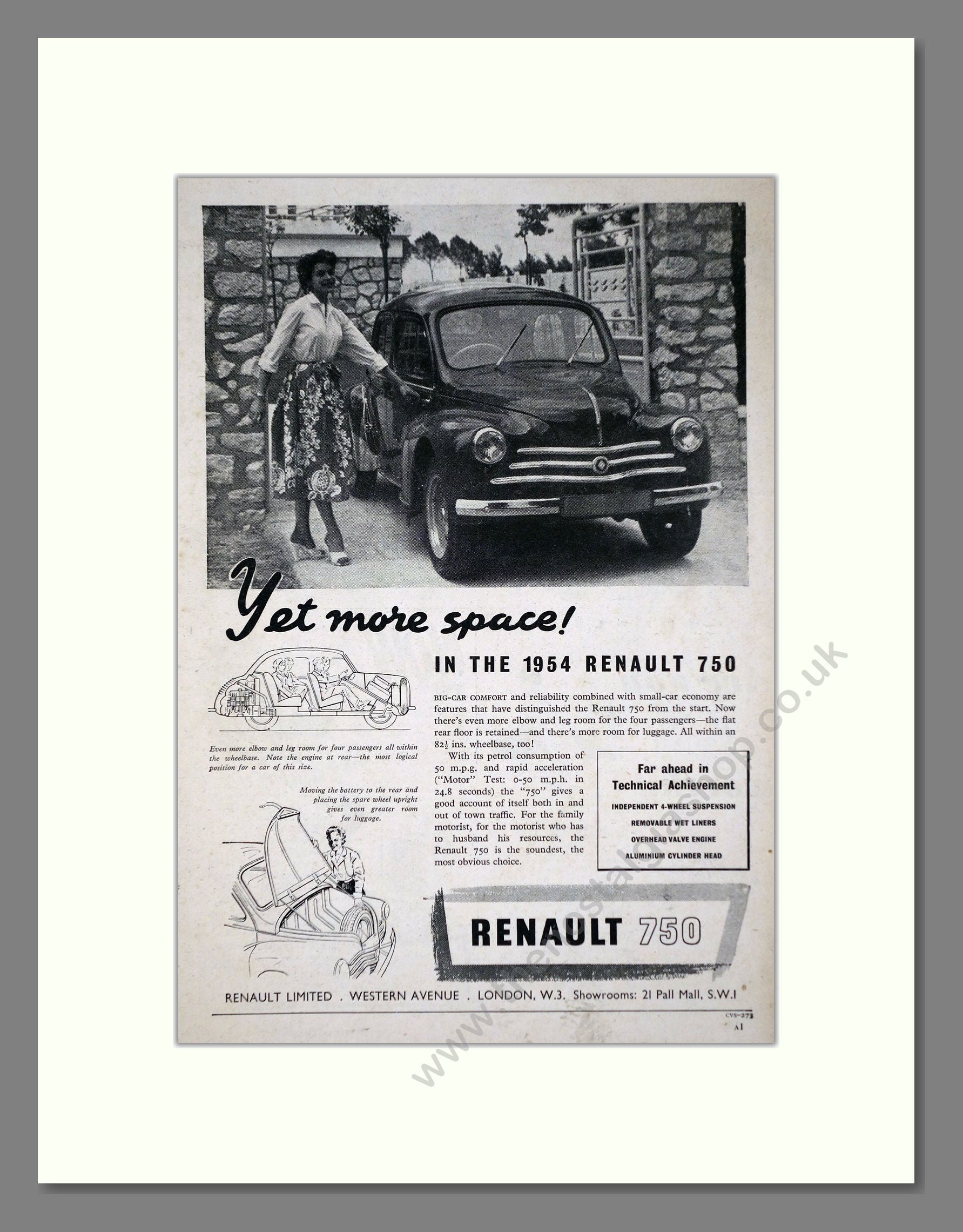 Renault - 750. Vintage Advert 1954 (ref AD64518)