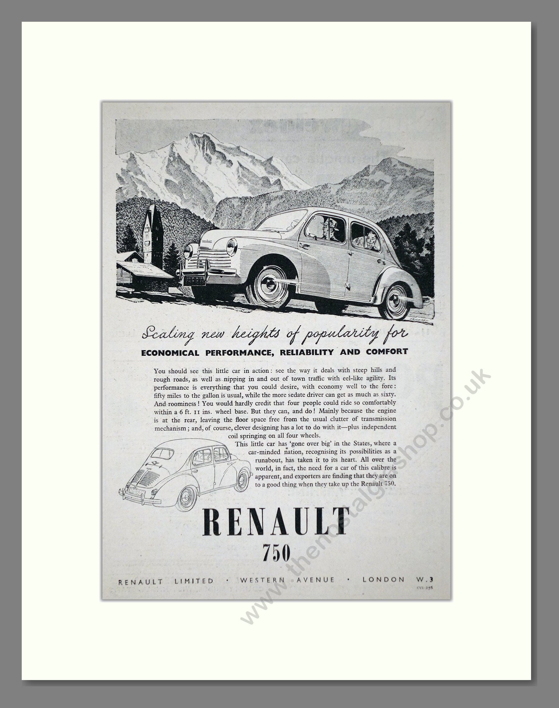 Renault - 750. Vintage Advert 1951 (ref AD64519)