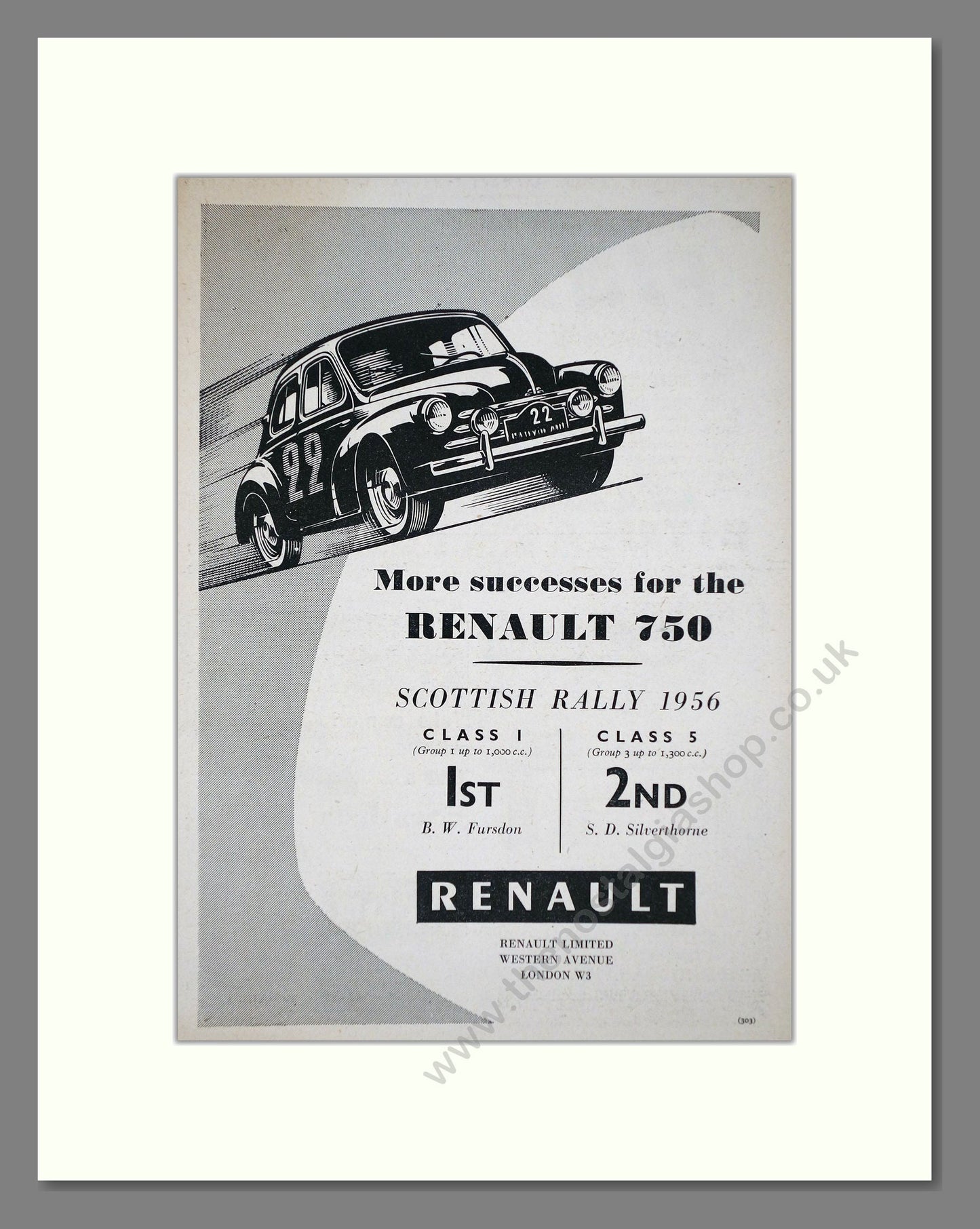 Renault - 750. Vintage Advert 1956 (ref AD64521)