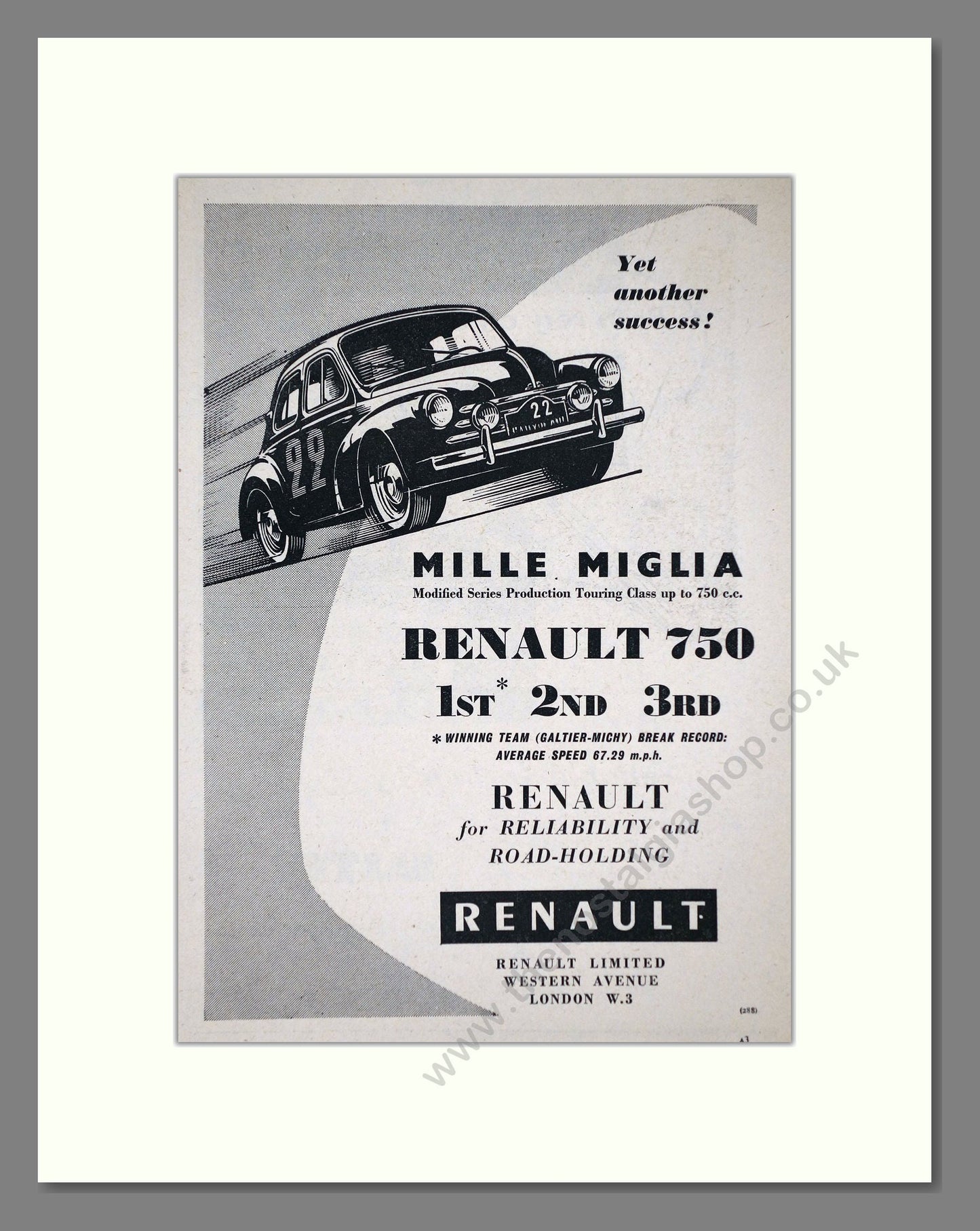 Renault - 750. Vintage Advert 1955 (ref AD64522)