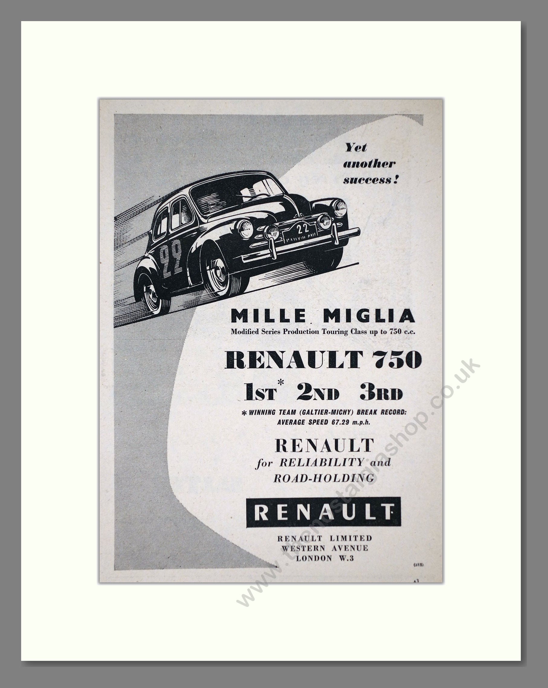 Renault - 750. Vintage Advert 1955 (ref AD64522)