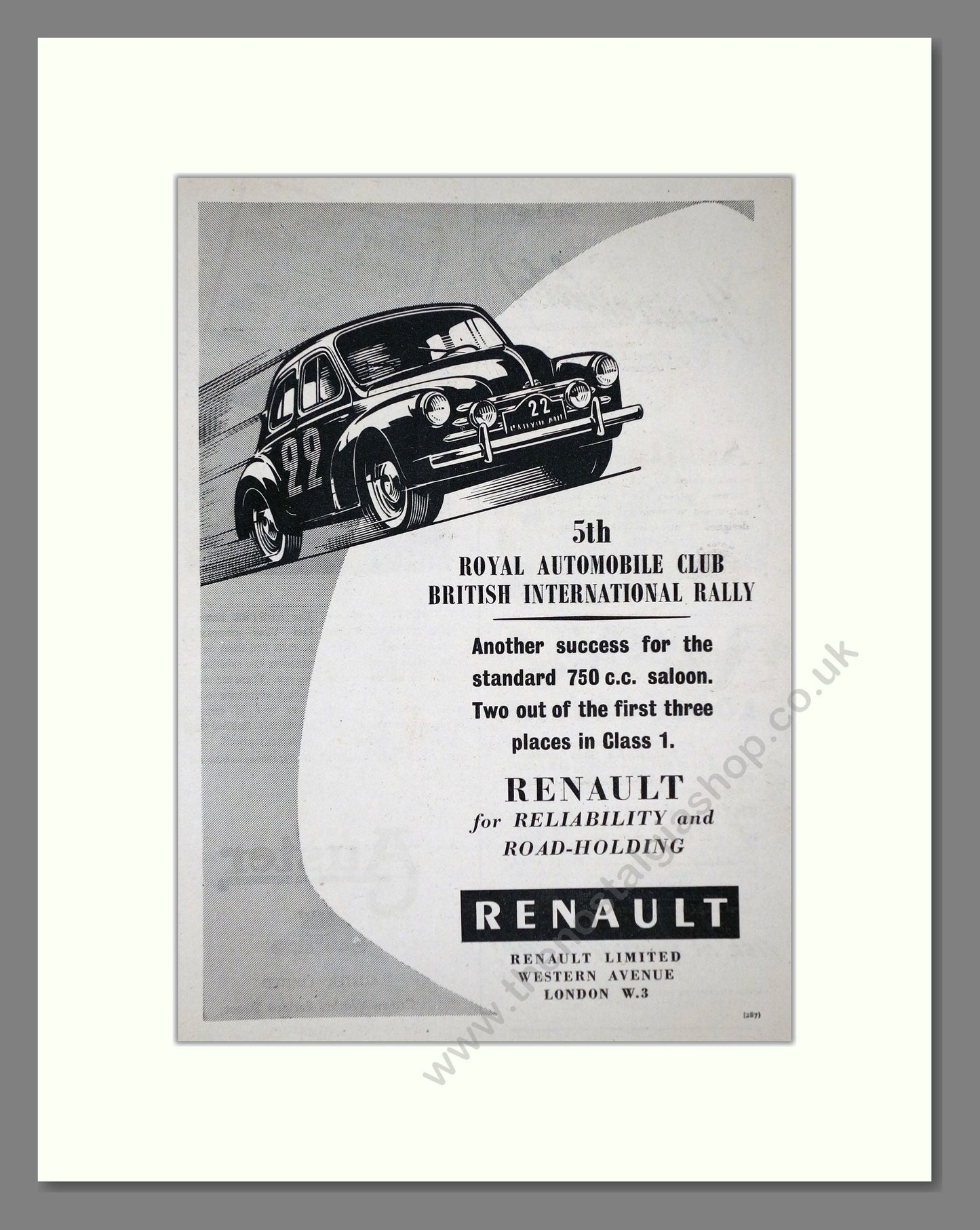 Renault - 750. Vintage Advert 1955 (ref AD64523)